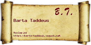Barta Taddeus névjegykártya