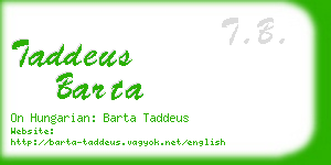 taddeus barta business card